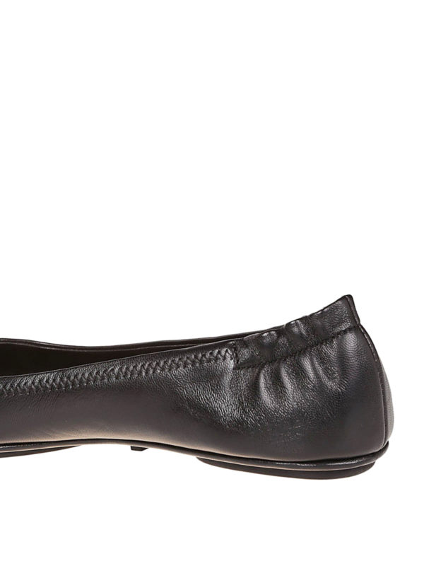 The Best Shops TORY BURCH: flat shoes - Minnie Travel black leather folding flats
